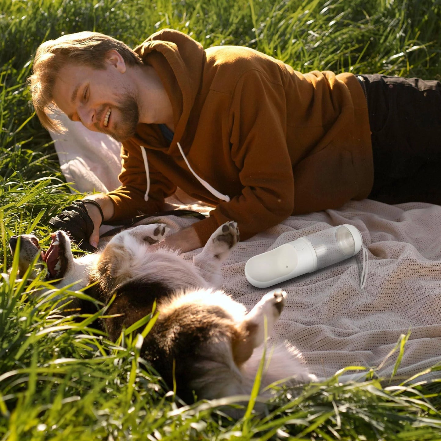 Portable Dog Water Bottle Dispenser 12 Oz 11.8 X 7.9 X 9.2 Inch Pet Water Bottles for Dogs on Walks ABS Dog Travel Water Bottle with Silicone Strap & Cotton Filter