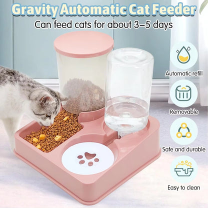 🐾 Pawsome-Duo Gravity Feed & Water Station