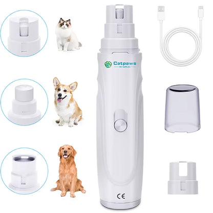 Catpaws™ Professional Ultra-Quiet Pet Nail Grinder - 2-Speed Rechargeable Trimmer for Dogs & Cats