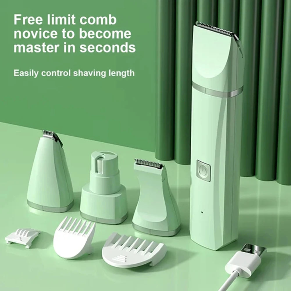 4-in-1 Multi-Functional Electric Dog Clippers – Cordless Low-Noise Shaver & Professional Grooming Tool Set