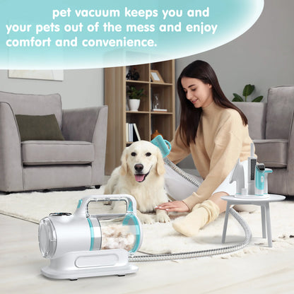 Professional 6-In-1 Dog Grooming Vacuum Kit - 11000PA High Suction & 1.5L Large Capacity | 99% Hair Removal with Complete Grooming Tools | High Suction Pet Vacuum for Professional Grooming
