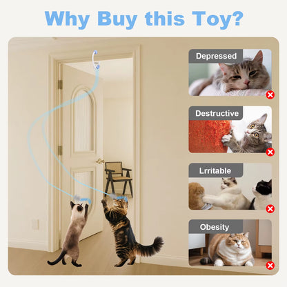 Pawsome-Swing™ Interactive Door-Hanging Cat Toy - Automatic Retractable Mouse Toy with Smart Motion & USB Rechargeable