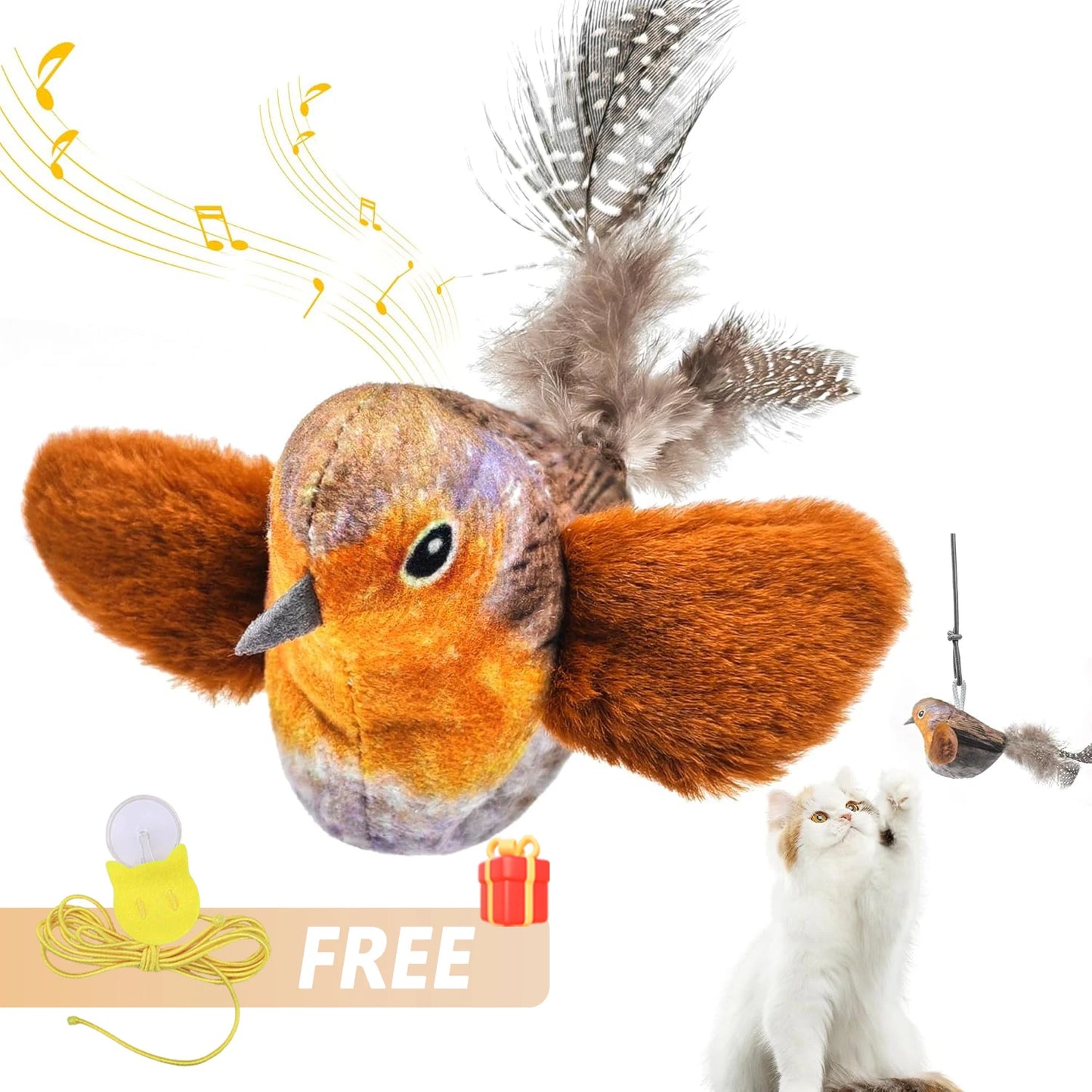 🐾 Purely Pawsome™ Interactive Chirping Bird Toy