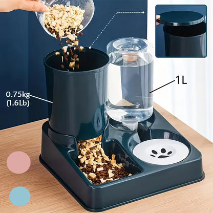 🐾 Pawsome-Duo Gravity Feed & Water Station