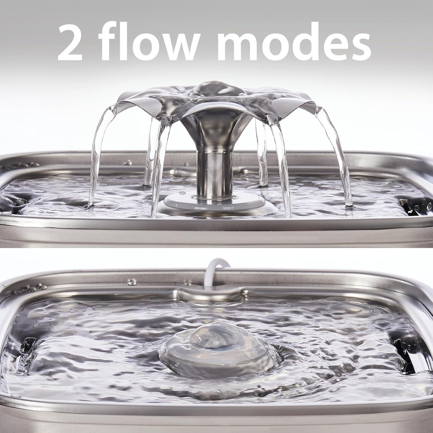 Automatic Stainless Steel Cat Water Fountain, 3.2L Large Dog Water Dispenser, 108oz Quiet Pet Fountain with Silicone Mat and 3 Replacement Filters