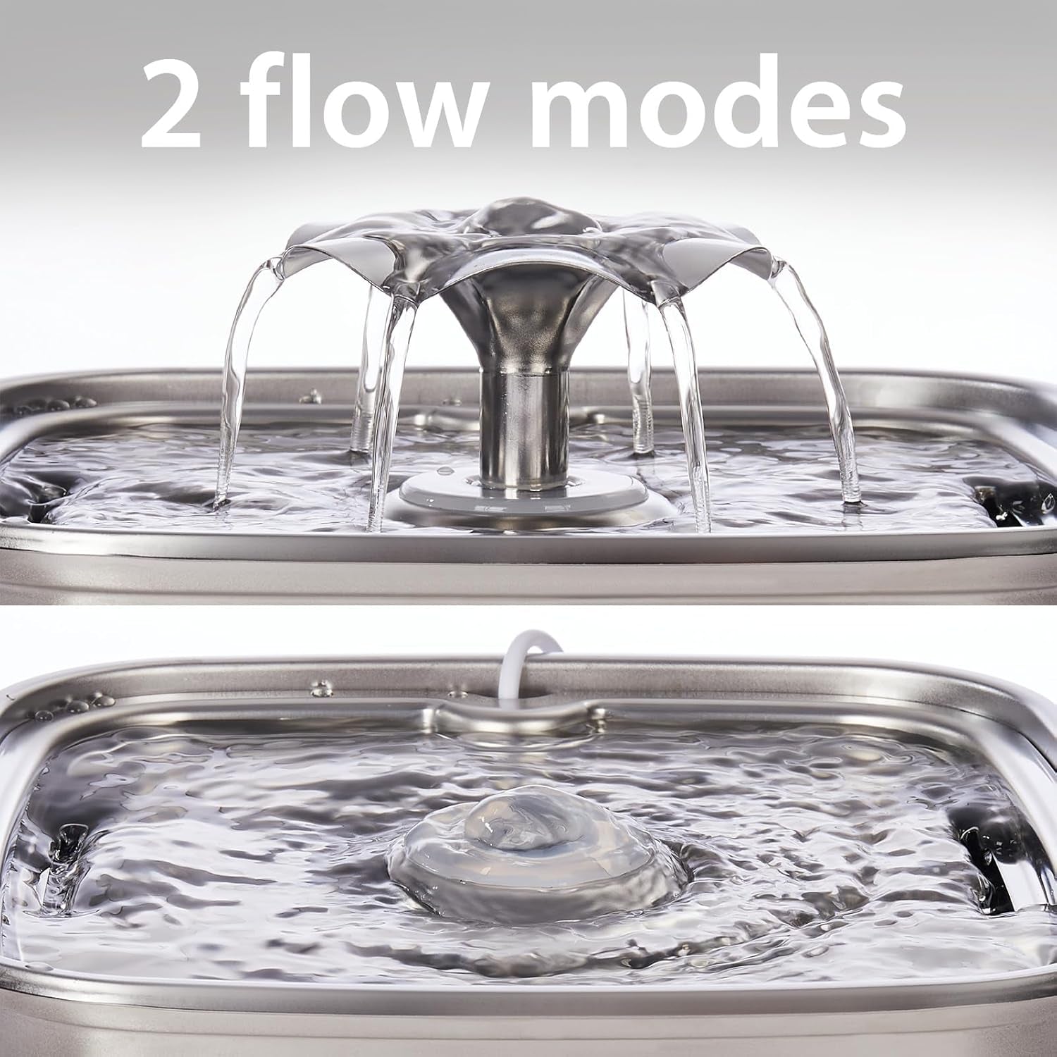 Automatic Stainless Steel Cat Water Fountain, 3.2L Large Dog Water Dispenser, 108oz Quiet Pet Fountain with Silicone Mat and 3 Replacement Filters