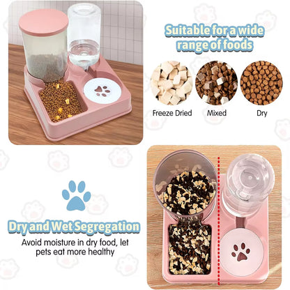 🐾 Pawsome-Duo Gravity Feed & Water Station