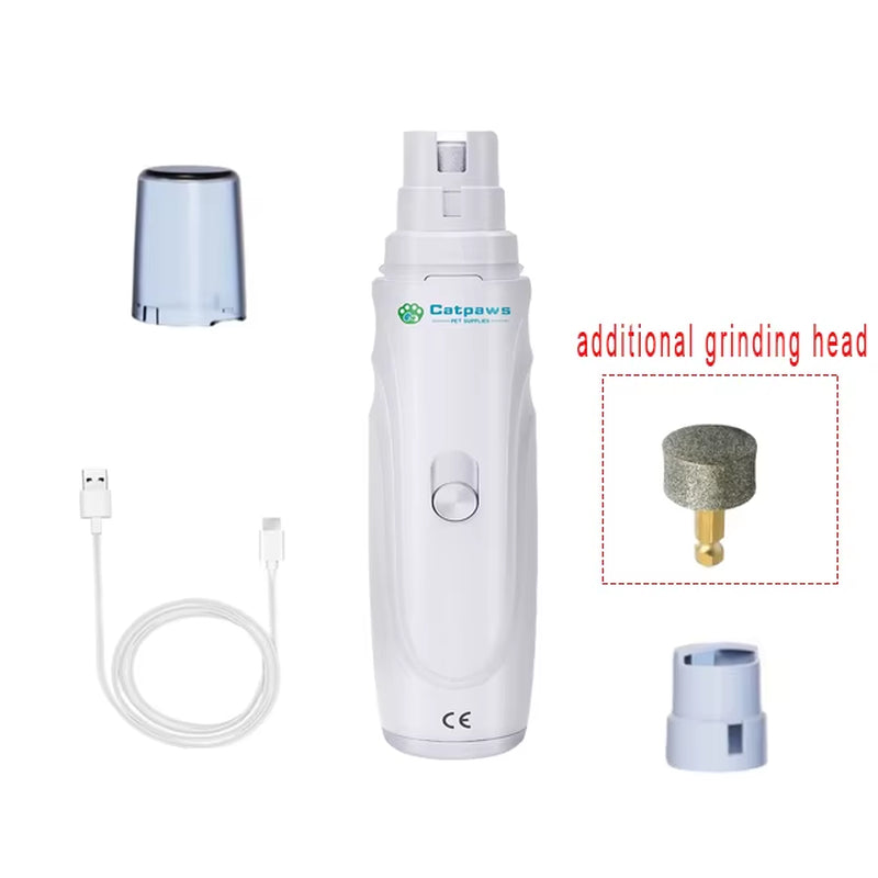 Catpaws™ Professional Ultra-Quiet Pet Nail Grinder - 2-Speed Rechargeable Trimmer for Dogs & Cats