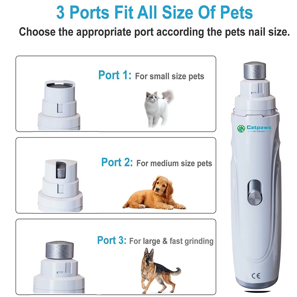 Catpaws™ Professional Ultra-Quiet Pet Nail Grinder - 2-Speed Rechargeable Trimmer for Dogs & Cats