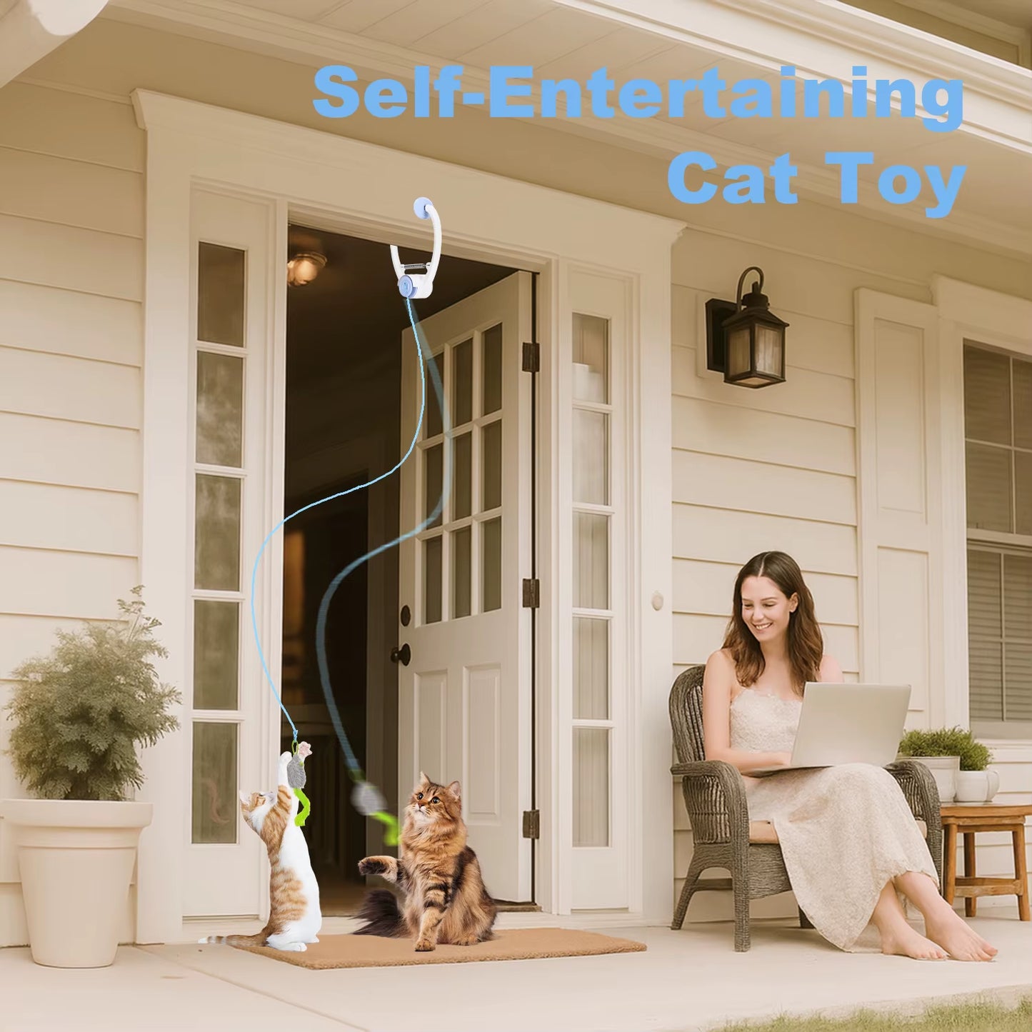 Pawsome-Swing™ Interactive Door-Hanging Cat Toy - Automatic Retractable Mouse Toy with Smart Motion & USB Rechargeable