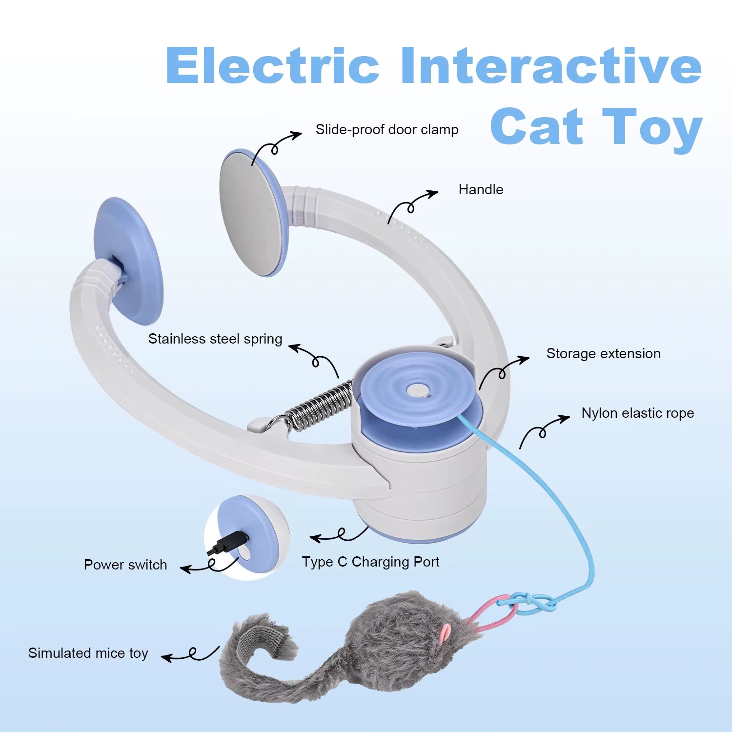Pawsome-Swing™ Interactive Door-Hanging Cat Toy - Automatic Retractable Mouse Toy with Smart Motion & USB Rechargeable
