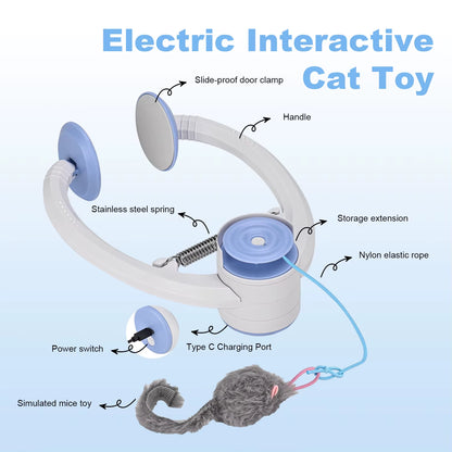 Pawsome-Swing™ Interactive Door-Hanging Cat Toy - Automatic Retractable Mouse Toy with Smart Motion & USB Rechargeable