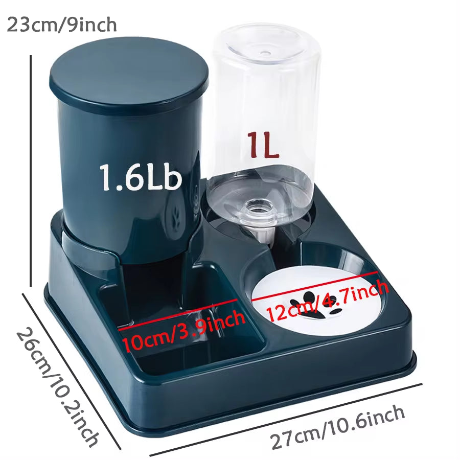 🐾 Pawsome-Duo Gravity Feed & Water Station