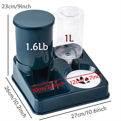 🐾 Pawsome-Duo Gravity Feed & Water Station
