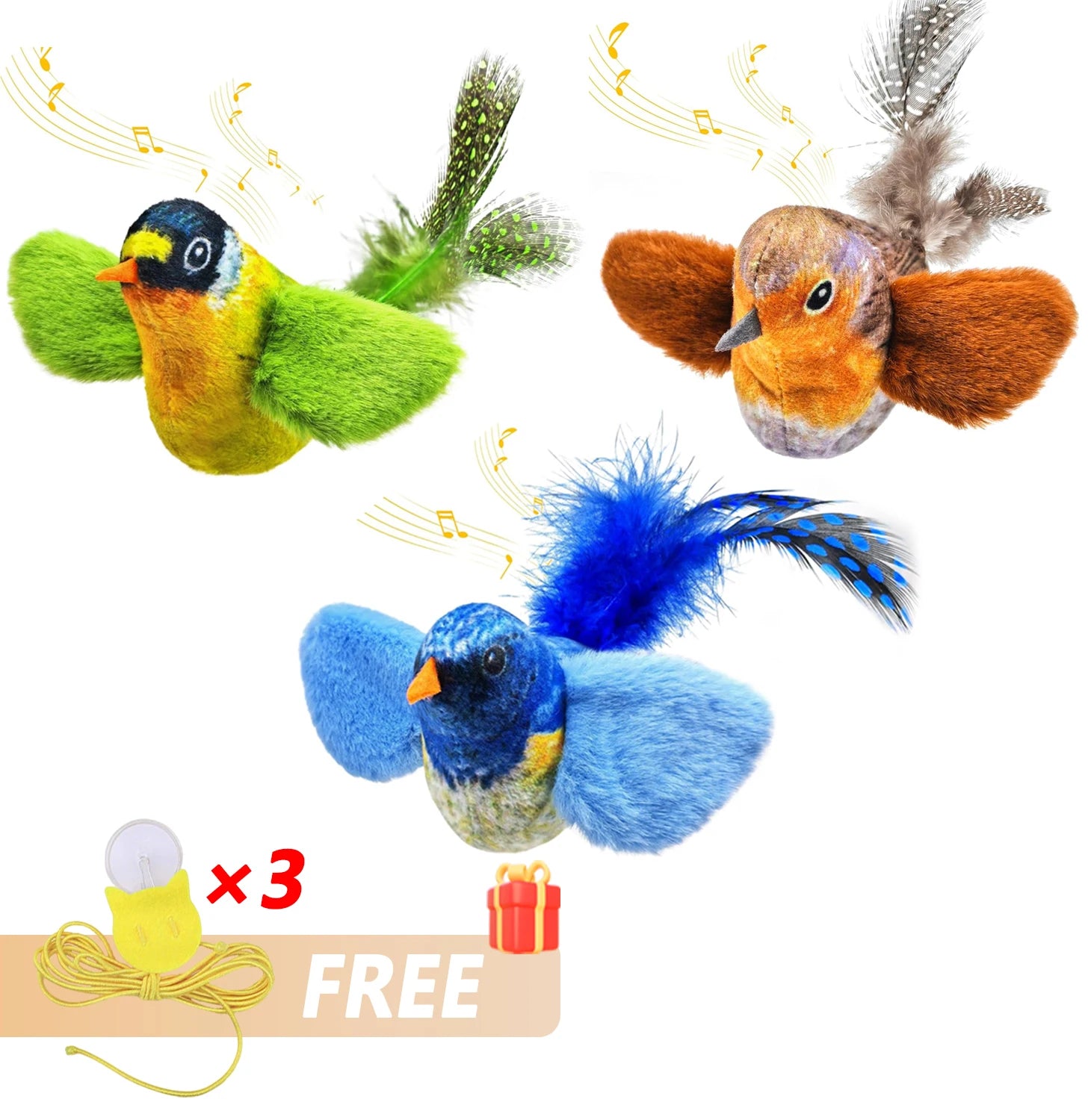 🐾 Purely Pawsome™ Interactive Chirping Bird Toy