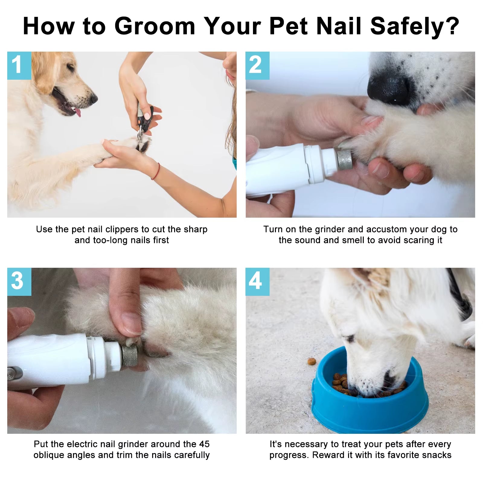 Catpaws™ Professional Ultra-Quiet Pet Nail Grinder - 2-Speed Rechargeable Trimmer for Dogs & Cats